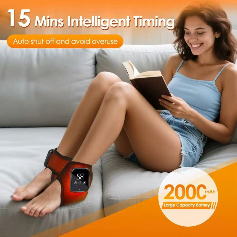 Ankle Brace Support - Heated Foot Massager Electric Vibration Relaxation