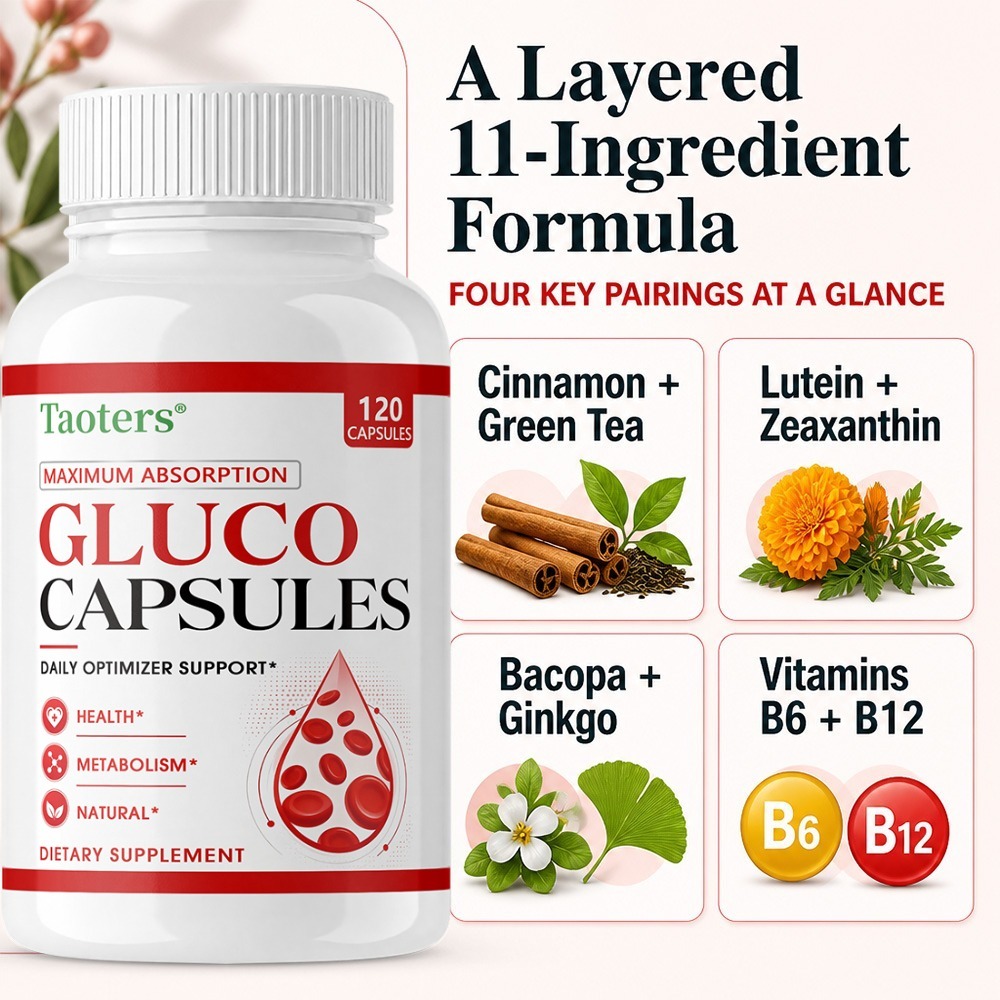 Health Wellness Vitamins - Gluco Capsules – Maximize Absorption, Support