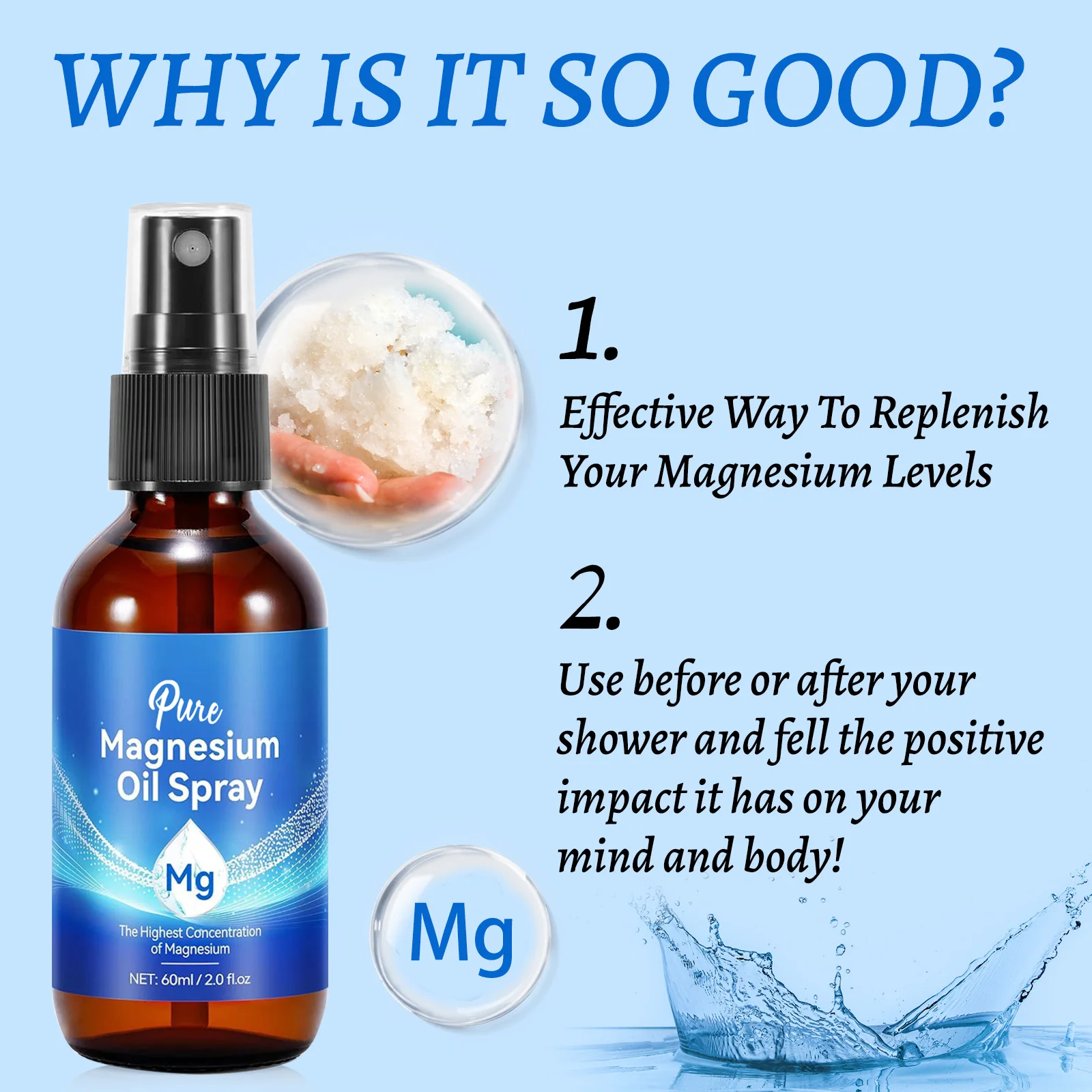 Magnesium Oil Spray 60ml Muscl - Bath Salts Magnesium review and price