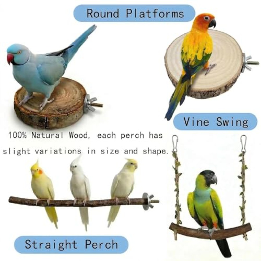 8PCS natural wood bird perches - Health & Wellness Programs review and price